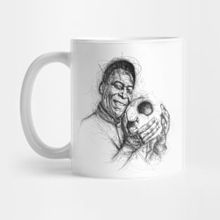 Pele The Legend Scribble Art Mug